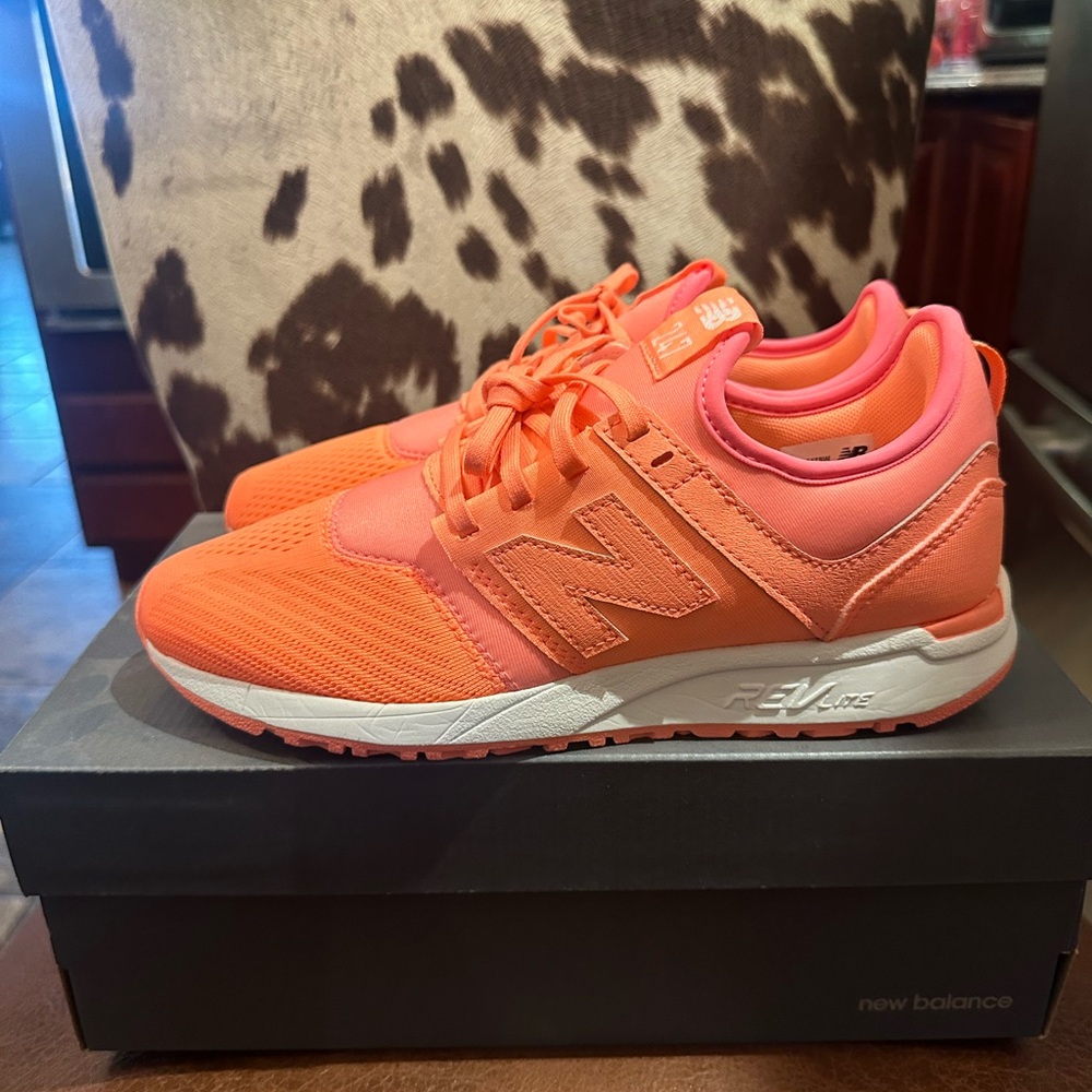 New Balance Orange Pink Athletic Sneakers